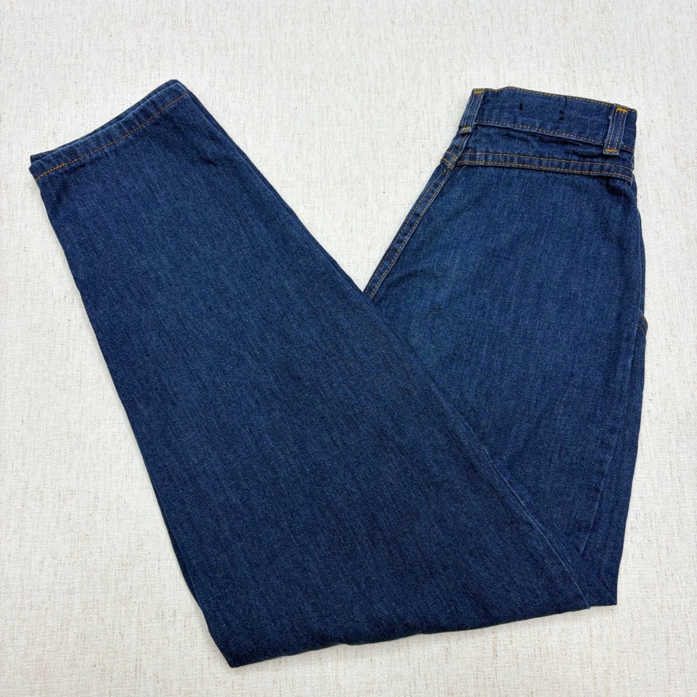 Vintage 70s Levis High Waisted Pleated Mom Jeans Tapered Leg Denim 25x29 USA